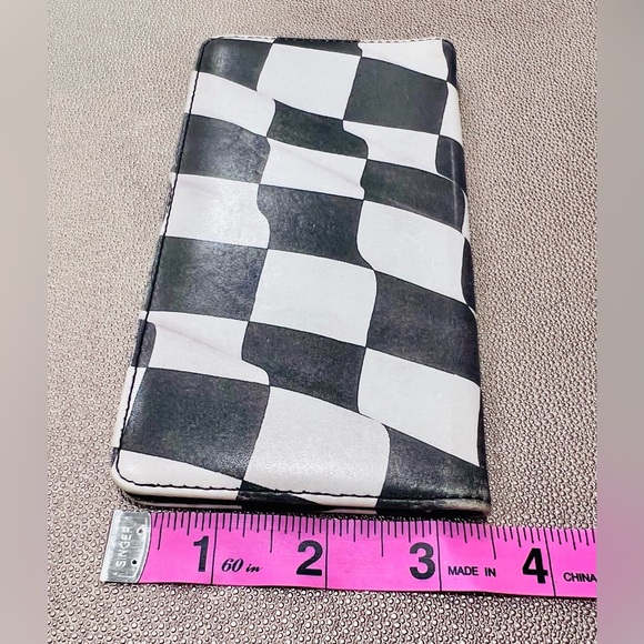 Leather Check Book Cover- NASCAR Checkered Flag - Picture 2 of 8